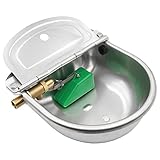 Svauoumu Abbeveratoio Cavalli Automatico Ciotola per Acqua di Mucca in Ottone in Acciaio Inossidabile con Valvola Galleggiante Regolabile,Abbeveratoio Cani Mucca Cavallo Capra Pecora