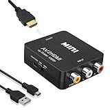 aweskmod RCA to HDMI Adattatore 1080P/720P 60Hz supporta PAL/NTSC, DigitConvert Convertitore AV a HDMI Adattatore wii hdmi con USB per Xbox, N64, WII, STB, VHS, VCD, VCR, DVD, lettori Blu-rays