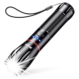 Blukar Torcia LED Ricaricabile, Super Luminoso Zoomabile Torcia Potente, 5 Modalità di Illuminazione, IPX6 Impermeabile Flashlight per Campeggio/Escursionismo/Emergenza/Interruzione di Corrente