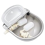 Abbeveratoio Automatico per Il bovini in Acciaio Inox, Abbeveratoio per Cavalli con Valvola Galleggiante in Plastica Sostituibile,Beverino per Cani per Cavalli,Mucche,Pecore,Maiali,Alpaca