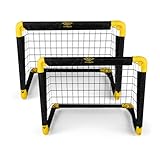 Umbro Porta da calcio per giardino, bambini e adulti, set di 2 cancelli pieghevoli, per interni ed esterni, 50 x 44 x 44 cm, nero/giallo