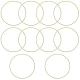 10 Pz Cerchio Metallo, 16 cm Cerchi per Acchiappasogni, Anelli in Metallo Dorato per Fai Da Te, Cerchi per Bomboniere, Anello Macramè, Cerchi in Metallo per Decorazioni Ghirlande Artigianato