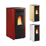 NORDICA EXTRAFLAME Stufa a Pellet Ketty Rivestimento in Acciaio Verniciato Potenza Termica 6.3 kW 180 m3 Riscaldabili