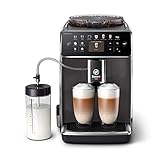 Saeco GranAroma Macchina da Caffè Automatica - 14 Bevande Programmabili, LattePerfetto, Macinacaffè in Ceramica, Aroma Extract, 4 Profili Utente, Display Touch a Colori, Grigio (SM6580/10)