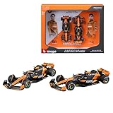 Burago F1 Formula 1 Auto MCLAREN MCL38 GP MIAMI 2024 - LANDO NORRIS e OSCAR PIASTRI - Confezione da 2 Modellini Diecast Realistici in Scala 1:43-14cm - 18-38109