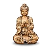 Statua Buddha Oro Meditazione – Statuetta Decorativa Zen e Feng Shui – Porta Spiritualità al Tuo Interno e un'atmosfera Rilassante – Statua Portafortuna – Altezza: 12 cm – Zen'Light