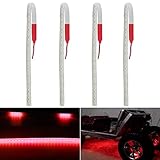 Confezione da 4 rossi, 60 cm, 23,62 pollici, flash Knight Rider Scanner al neon LED, impermeabile, tagliabile, atmosfera decorativa, striscia luminosa per auto, scooter esterno interno 12 V (60 cm