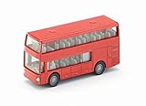 siku 1321, Autobus turistico a due piani, Metallo e Plastica, Rosso, Auto giocattolo per bambini