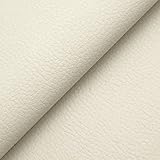 DESHOME Chiara - Tessuto al Metro Similpelle Idrorepellente anti-screpolatura Stoffa in Ecopelle h 140 cm per rivestimento divani, cuscini, tappezzeria (Bianco latte, 1 metro)