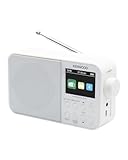 KENWOOD, Radio DAB CR-M30DAB, Radio Portatile con DAB+ e FM, Ampio Display a Colori da 6,1 cm, Batteria Ricaricabile Integrata 2000mAH, Uscita Cuffie Jack 3,5mm, White