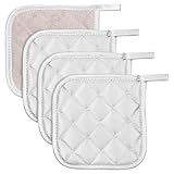 Apausvcm 4 presine in cotone, resistenti al calore, presine da forno, forno a microonde, sottopentola antiscivolo, presine lavabili per cucinare, accessori da cucina