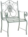 CLP Sedia da giardino Punjab in stile rustico, in ferro laccato, extra robusta, Colore:antico-verde