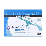 Daler Rowney Aquafine carta per acquerello a grana satinata,12 fogli, A4, 300g/m
