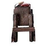 Holyart Ceppo Macellaio Legno Bistecca presepe Napoletano 12 cm