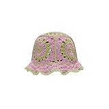 BuFanRenm Cappelli a Secchiello,Cappelli da Sole da Donna Cappellino da Sole Pieghevole Cappellino a Secchiello Multicolori Lavorati a Maglia all'Uncinetto