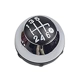Hacreyatu Pomello del Cambio a 6/5 Marce con Coperchio Decorativo Kit di Ricambio per Copertura Adatta per Fiat 500 2012-2018 (6 Marce, Chrome)