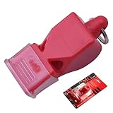 Biglumin Fischietto - Fischietto Professionale per Allenatori, Fox 40 Fischietto da Arbitro Classico con Cordino Resistente, Ideale per Calcio, Basket e Sport all'Aria Aperta. (Rosso)