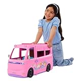 Barbie - Camper dei Sogni, Veicolo con Oltre 60 Accessori e Pasta modellabile, Effetto Cambia Colore, Include Tenda sul Tetto e Altalena, Giocattolo per Bambini, 3+ Anni, HRJ78