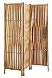 Box & Beyond - Paravento da interno - 160 x 139 cm - Separatore di stanza in bambù naturale - 3 pannelli - Paravento per camera da letto, soggiorno - divisorio amovibile