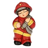 THUN, Bomboniera Pompiere in Ceramica Decorata a Mano, Idea Regalo, 3.7 x 3 x 7 cm h