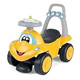 Billy Walk&Ride Eco+, Primi Passi, Girello e Cavalcabile 2in1, Assemblaggio Semplice, Manubrio Ergonomico, Ruote Larghe, Con Suoni e Luci di Guida, in Plastica Riciclata, Bambini 12-36 Mesi, Giallo