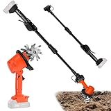 Motozappa a Batteria Elettrozappa Fresatrice Elettrica 21V 550W 4 Lame Acciaio Regolazione Velocità Lama Scarificatrice Larghezza 10cm Profondità 10cm 235giri/min Per Giardino Orto Domestico