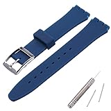 MCXGL Cinturino compatibile con cinturino in gomma siliconica resistente al sudore con fibbia in acciaio inox 17 mm, 17 mm, Silicone, Quarzo artificiale