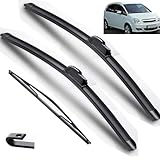 Tergicristallo for auto compatibile con Opel Meriva A 2003-2010 Tergicristallo anteriore posteriore for auto Tergicristalli in gomma morbida Parabrezza automatico 24"+24"+16" 2007 2008 2009 (Color :