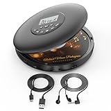 Arafuna Lettore CD portatile-Compact Discman -Personal Music Player Anti-Skip Protection, Tracce programmabili - Auricolari inclusi