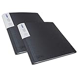 Rapesco 1645 Portalistino Cartella di Presentazione con Protezione Antibatterica, 100 Tasche, A4, Nero, Confezione da 2