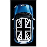 Kit Adesivi per Tetto Mini Cooper R50 R52 R53 R55 R56 R57 Decalcomania Bandiera Regno Unito Tettuccio Union Jack Pellicole Intagliate Adesive per Decorazione Auto Blu Rosse Nere Grigie (Nero Opaco)