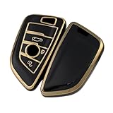 OTMIK Copri Chiavi Auto, Custodia in TPU Compatibile con bmw Serie 1 2 3 4 5 6 X1 X2 X3 X4 X5 X6 Accessori per copri chiavi (3 pulsanti nero)