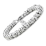 SAGA GIOIELLI® BRACCIALE DONNA INTRECCIATO NODINI ACCIAIO DIVERSI COLORI (ARGENTATO)