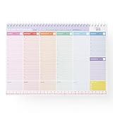 TimeMine Planner Settimanale da Scrivania A4 con 100 Settimane Personalizzabili, Spirale e Righello - Packaging Anti-Orecchie