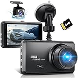 Miden S7 2.5K Doppia Dashcam,Scheda SD 64G,1600P+1080P FHD Telecamera per Auto,Dash Cam Auto IPS 3.2" con Grandangolo di 336°,G-Sensor,Visione Notturna,WDR,Monitor di Parcheggio,Registrazione in Loop