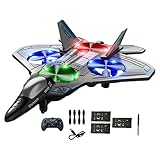 Luwecf Aereo telecomandato RC Airplane 360° Roll RC Glider Anti-Caduta Combattente Leggero con Luce Regali per Ragazzi, Blu