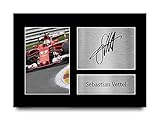 HWC Trading Sebastian Vettel A4 Senza Cornice Firmato Regalo Visualizzazione Delle Foto Print Immagine Autografo Stampato Per F1 Appassionati Di Formula Uno