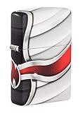 Accendino Zippo® Flame Design 49357, Accendino Antivento Ricaricabile Zippo, Realizzato in Metallo con Caratteristico "click" Zippo, Color Nero Grigio Rosso, Made in USA, Ottima Idea Regalo