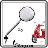 SPECCHIO SPECCHIETTO VETRO RETROVISORE LATO DESTRO DX CROMATO PER PIAGGIO VESPA LX 125 - VESPA LX 150 - PIAGGIO VESPA LX 50 4T ORIGINALE
