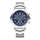 Orologio sportivo da polso analogico al quarzo, da uomo, in acciaio inox, intercambiabile, da donna, Nero , misura unica