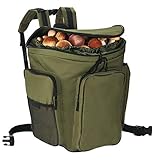 Cesto zaino in vimini porta funghi verde gerla cesta montagna raccolta funghi cm. 41x28,5 x38,5h