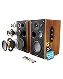 Majority 100W Casse Attive Amplificate Coppia | Casse Monitor Studio | 5.3 Bluetooth Altoparlanti Audio Amplificate con Xtra Bassi & 3 altoparlanti D100 Speakers