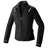 SPIDI, ELLABIKE, Colore Nero Profondo, Giacca Moto Donna Resistente all'Abrasione, con Fodera Termica Rimovibile e Zone Riflettenti, Protezioni su Gomiti e Spalle Incluse