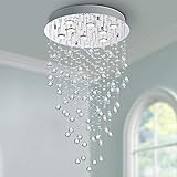 BESTIER Moderno cristallo goccia di pioggia lampadario illuminazione a incasso LED plafoniera lampada a sospensione per sala da pranzo bagno camera da letto soggiorno 8 GU10 LED Lampadine richiesto