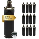 acquaverde | 12 Bottiglie in Latta per Olio di Oliva, Contenitore Alimentare da 750 Ml, con Tappo a Vite e Salvagoccia Prefilettato