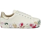 PAYMA - Sneaker Scarpe Sportive Piattaforma da Donna. Ginnastica, Tennis, Sport, Casual e Camminare. Chiusura Stringata. Interno Imbottito. Colore: Bianco Fiori. Taglia: 38