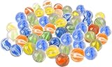 ARSUK Biglie di Vetro 40 pezzi - Occhio di gatto 16mm biglie di vetro colorate, Perle Vetro piccole biglie di vetro, Gioco & Marmi Palline marmi per bambini, Biglie Colorate decorazioni in vetro