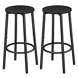 HOOBRO Set di 2 Sgabelli da Bar, Taburete de Encimera de Cocina con Reposapiés, Sgabelli da Bar de Estilo Industrial, Adecuado para Cocina, Restaurante, Bar y Sala de Fiestas, Nero EBK03BY01N1