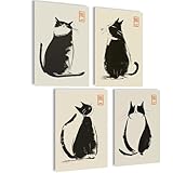 Mojoliving Poster Giapponese, Arte Decorativa, Immagini Estetiche, Anime, Poster da Soggiorno - Regalo Gatto