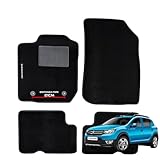 SERIE 4 TAPPETI - TAPPETINI IN MOQUETTE NERI PER DACIA SANDERO STEPWAY dal 2012 al 2021 (Fori a 21 Centimetri)